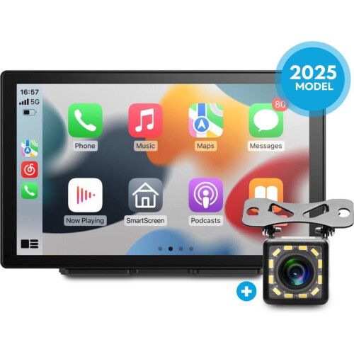 Nitel - Carplay Scherm - Navigatiesysteem Auto - 9 Inch - Draadloos - Inclusief Achteruitrijcamera Tweedehands