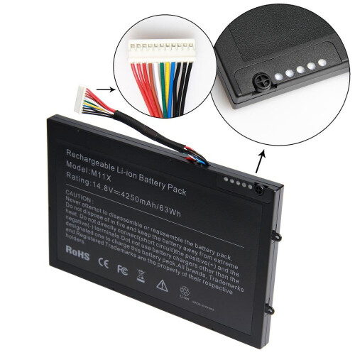 Notebook battery for DELL Alienware M11x M14x R1 R2 series 14.4V /14.8V 4200mAh Tweedehands