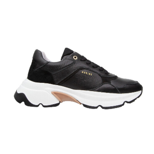 Nubikk Ross Jaden II - Sneakers Dames - Leer en Nubuck - Black Combi - maat 37