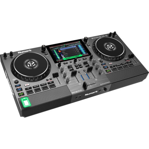 Numark Mixstream Pro Go - Standalone DJ-controller met batterij en luidsprekers - Wi-Fi en touchscreen - Zwart (2023)