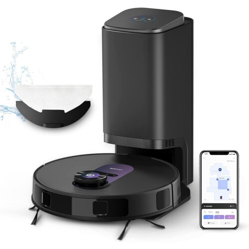 OBODE A8+ - Robotstofzuiger met afzuigstation 2,5 l - 4000 Pa - 180 minuten looptijd - Zelfreinigend dweilsysteem - Zwart