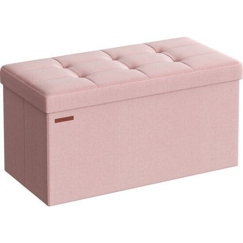 Opbergkruk - Ottomaanse Bank - Speelgoedkist Organizer - MDF&Linnen - Pastelroze