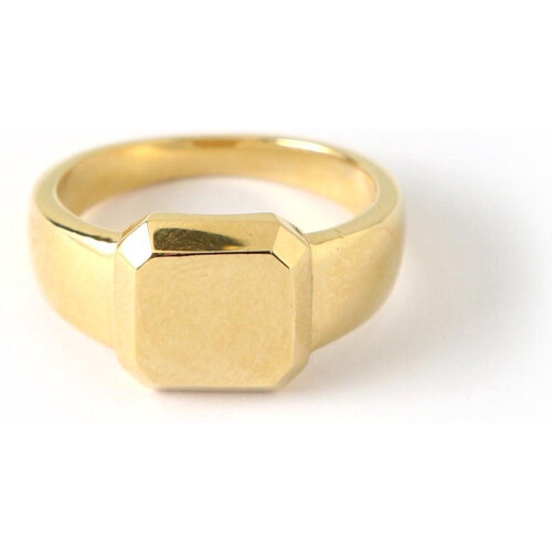Orelia ORE25164SM - Zegelring - Afgeschuind vierkant 1cm - Goudkleurig