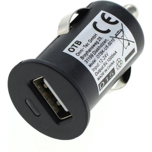 OTB Autolader - USB autolader 1 poort - 5V / 1A - zwart