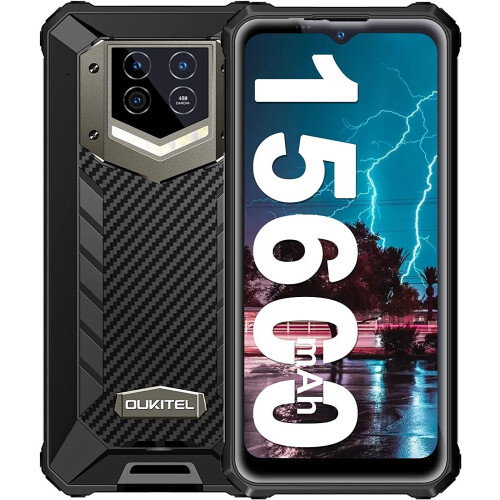 OUKITEL WP15S - Smartphone - 15600mAh batterij 4G - 6,52 inch 20MP+8MP camera Android 11 NFC/GPS/OTG