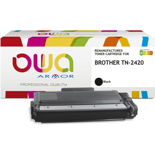OWA toner BROTHER TN-2420 - Refurbished Brother toner met chip - Zwart - 3.000 Pagina's - TN2420, 2420 Tweedehands