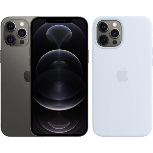 Pack iPhone 12 Pro Max + Apple Hoesje (Blauw) - 128GB - Grafiet - Simlockvrij Tweedehands