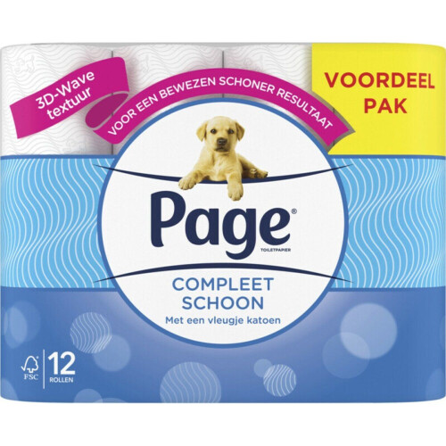 Page - Toiletpapier Compleet Schoon - 2-laags - Wit (12 stuks)