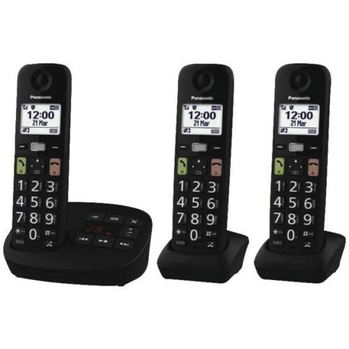 Panasonic KX-TGU133EXB - DECT-telefoon - 3 handsets - Antwoordapparaat - Grote toetsen Tweedehands