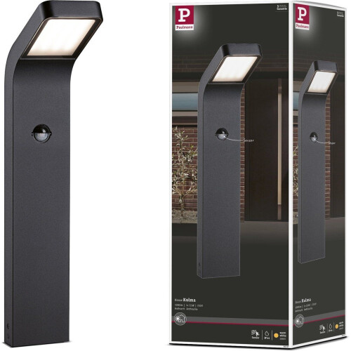 Paulmann Kulma - LED-bolderlamp - Schemergestuurd - Bewegingsmelder IR - Antraciet