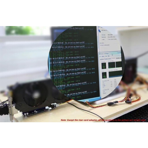 PCI-E 1X to 16X Riser Card Adapter, USB3.0, 4-Pin Power Supply