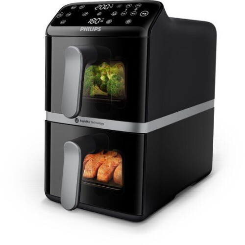 Philips 4000 Series NA461/00 - Dual-Stacked Dubbele Airfryer - 10 L - Tot 6 Personen - Bespaart 45% Ruimte