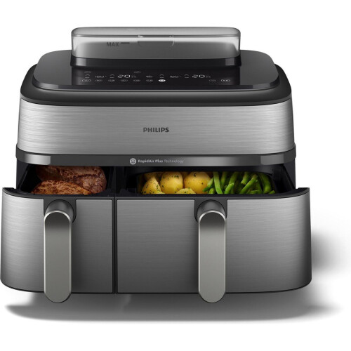 Philips 5000 series - Airfryer 9L met 2 manden - Stoomfunctie - Krokant en minder vet