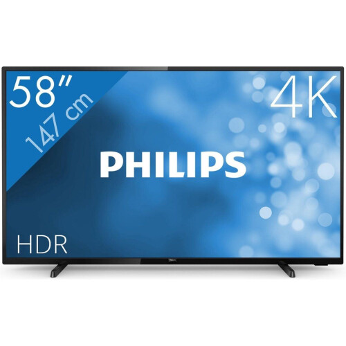 Philips 58PUS6504 - 58 inch 4K UHD TV - Dolby Vision Dolby Atmos - Zwart