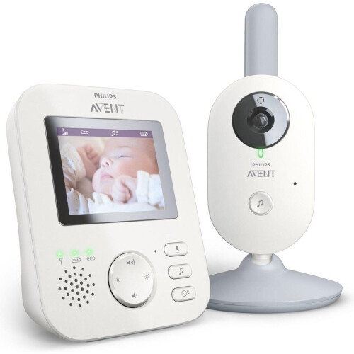 Philips Avent SCD833/01 - Beeldbabyfoon met Camera - 2,7 inch LCD-scherm - Wit Lichtgrijs Tweedehands