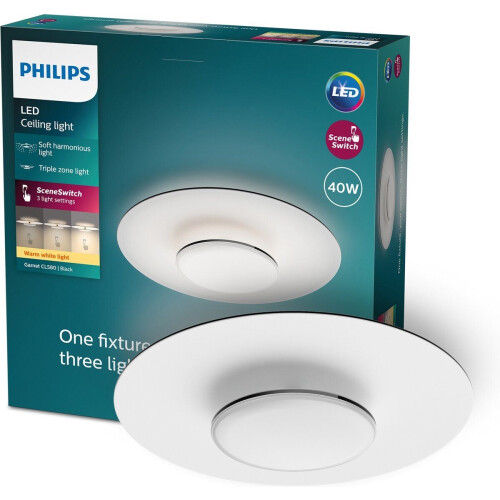 Philips Garnet - Plafondlamp - SceneSwitch LED - Zwart