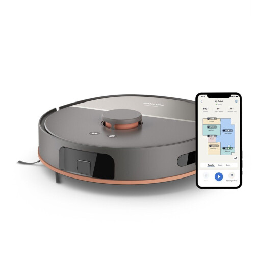 Philips HomeRun 5000-serie - Robotstofzuiger XU5000/10 - 10.000 Pa Zuigkracht - Dubbele Dweilen - Grijs