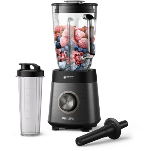 Philips HR3041/00 - Blender - 1.200W 1,5L hittebestendig glas - met to go beker en stamper