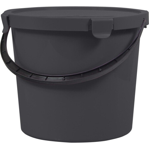 Plast Team Berry - Emmer met deksel - 10L - Donkergrijs