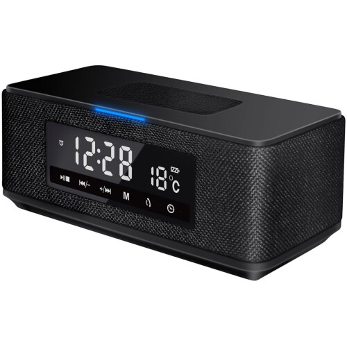 Platinet PMGQ15B - Stereo wekkerradio - FM Bluetooth draadloos opladen - GROOT DISPLAY