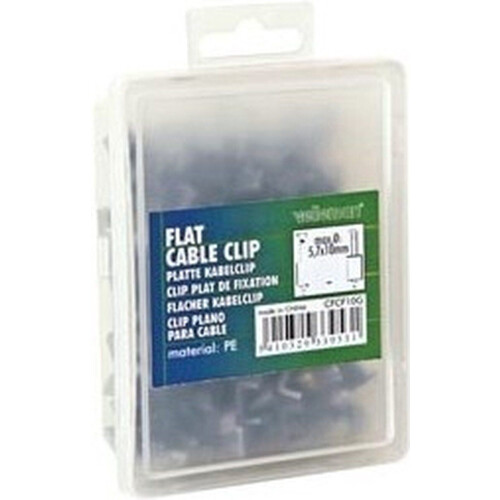 Platte Kabelclip - 10mm - Grijs (100 st/doos)