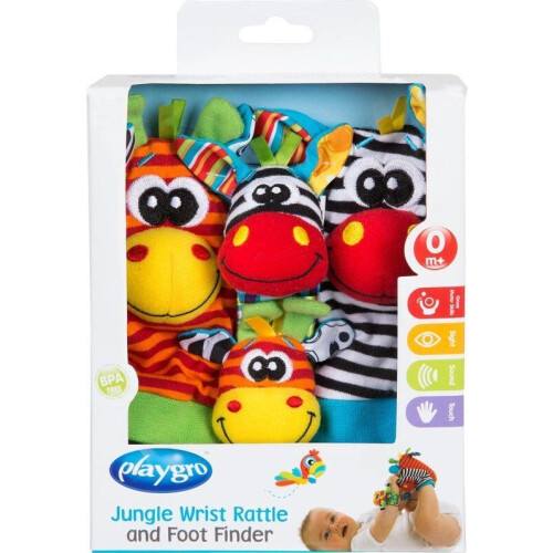Playgro Jungle - Pols- En Voetrammelaarset - Zebra & Giraf