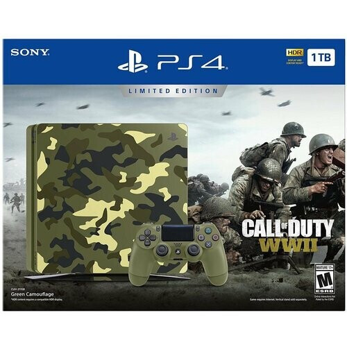 PlayStation 4 Slim 1000GB - Camouflage - Limited edition Call of Duty: WWII + Call of Duty: WWII Tweedehands