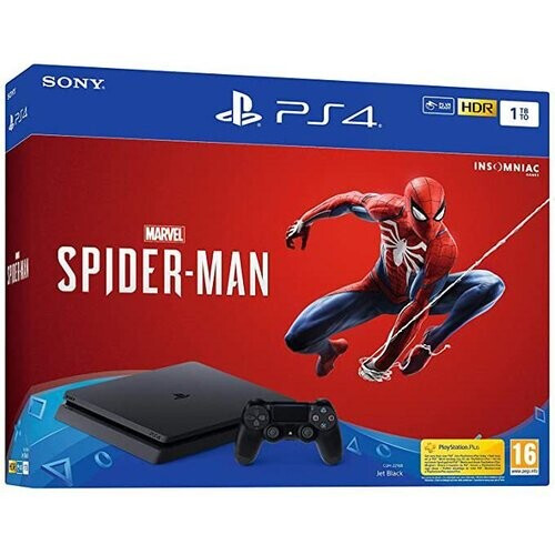 PlayStation 4 Slim 1000GB - Zwart + Marvel's Spider-Man Tweedehands