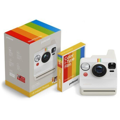 Polaroid Now Gen 3 - Instantcamera - Autofocus - Pebble White - Color Film Bundle (8 foto's)