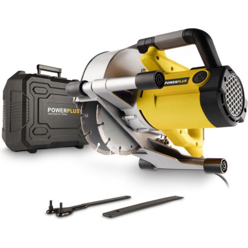 Powerplus POWX0650 - Muurfrees - 1800W - 2xØ150mm - Softstart - Stofzuigadapter - Incl. gereedschapskoffer en 2 diamantzaagbladen