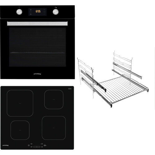 PRIVILEG BAKO-TC-470 OVENSET TURN&COOK ZWART PYROLYSE ZELFREINIGEND 71L A+