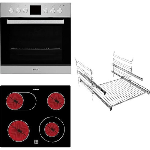 Privileg PV520IN - Inbouw ovenset - 65L - Hydrolyse & Grill - Roestvrij staal/zwart Tweedehands