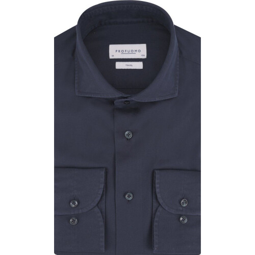 Profuomo Travel Overhemd - Lange Mouwen - Stretch - Blauw