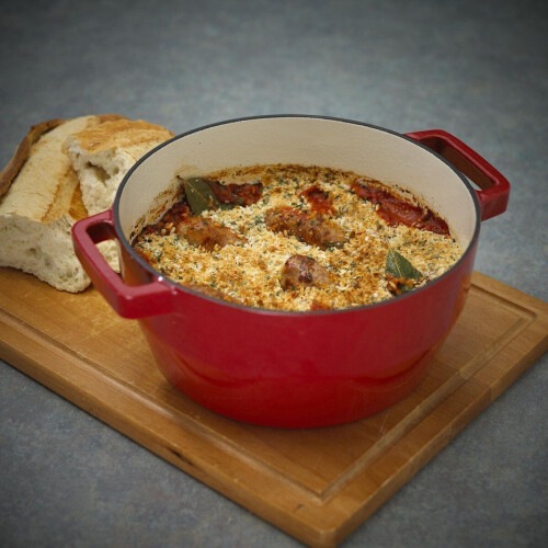 Pyrex Slowcook Braadpan - Gietijzer - Ø 24 cm - 3.6 l - Kersenrood Tweedehands