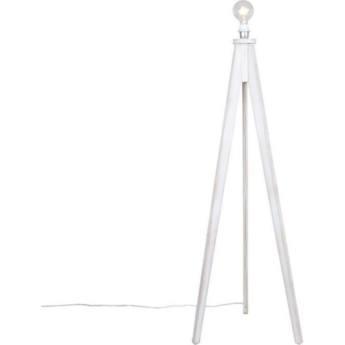 QAZQA Tripod Classic - Vloerlamp - 1 lichts - H 140 cm - Wit