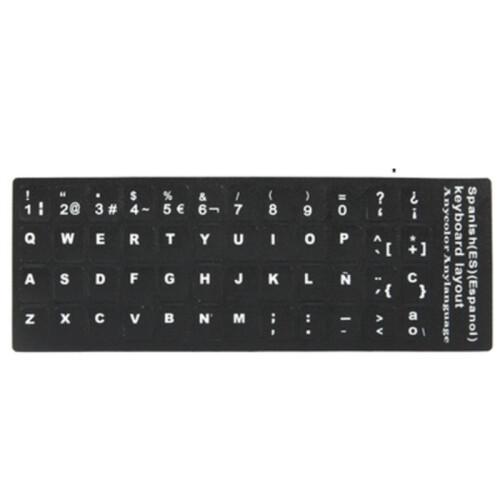 QWERTY ES keyboard stickervel