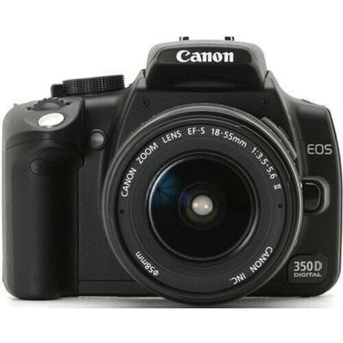 Spiegelreflexcamera EOS 350D - Zwart + Canon Zoom Lens EF-S 18-55mm f/3.5-5.6II f/3.5-5.6 Tweedehands