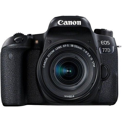 Spiegelreflexcamera EOS 77D - Zwart + Canon Zoom Lens EF-S 18-55mm f/4-5.6 IS STM f/4-5.6 Tweedehands