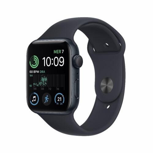 Refurbished Apple Watch SE 2022 GPS 44mm Zwart Als nieuw Tweedehands