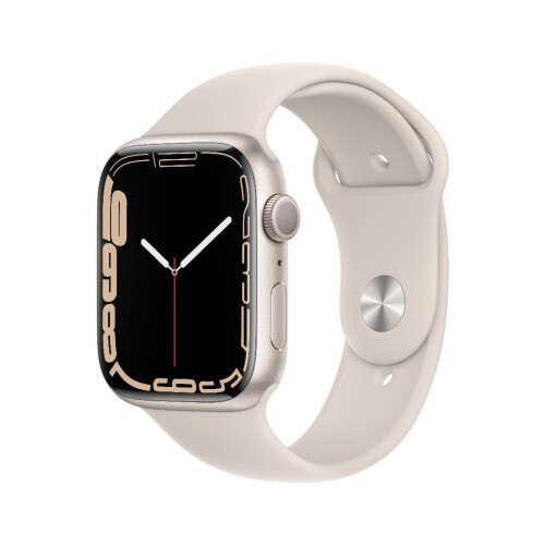 Refurbished Apple Watch Series 7 45 mm Wit Als nieuw