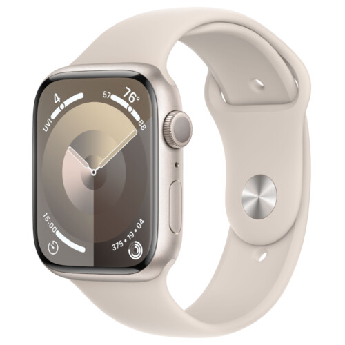 Refurbished Apple Watch Series 9 45 mm Goud Gebruikt