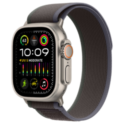 Refurbished Apple Watch Ultra 2 49 mm Trail band Blauw Zwart Als nieuw Tweedehands