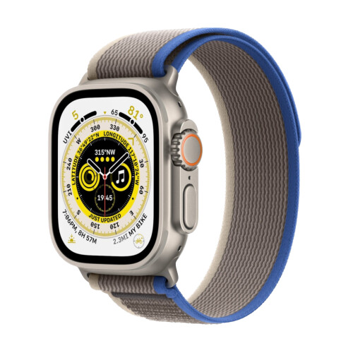 Refurbished Apple Watch Ultra 49mm Trail band Trail Blauw Grijs Als nieuw Tweedehands
