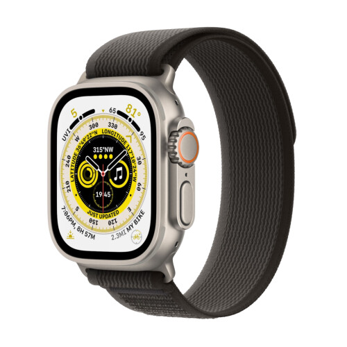 Refurbished Apple Watch Ultra 49mm Trail band Trail Zwart Grijs Als nieuw