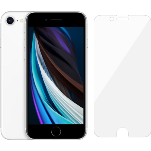 Refurbished iPhone SE 2020 128GB Wit (Licht gebruikt) + BlueBuilt screenprotector Tweedehands