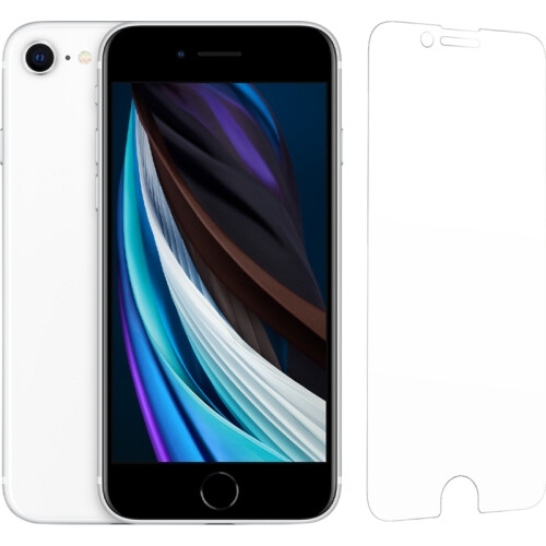 Refurbished iPhone SE 2020 128GB Wit (Zo goed als nieuw) + BlueBuilt Screenprotector Glas Tweedehands