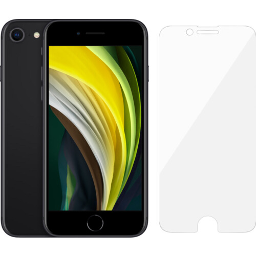 Refurbished iPhone SE 2020 128GB Zwart (Licht gebruikt) + BlueBuilt screenprotector Tweedehands