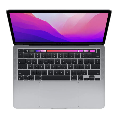 Refurbished MacBook Pro 13 inch Touchbar M2 8 Space Gray Zichtbaar gebruikt