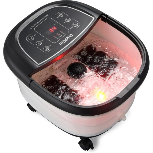 Renpho Foot Spa Bath Massager Pro - Voetbad Massager - Warmte - Bubbelmassage - Zwart Tweedehands