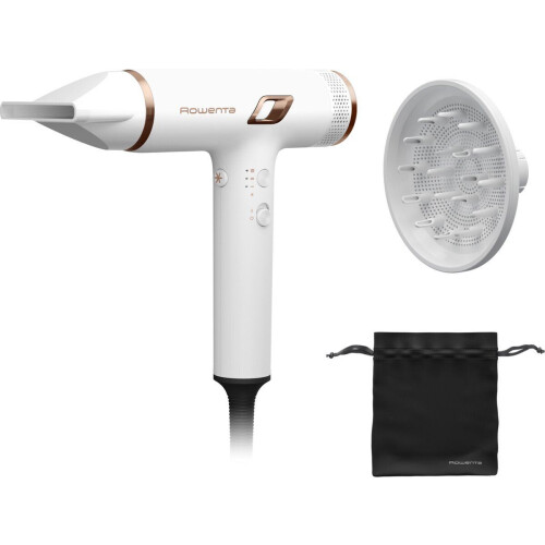 Rowenta Nano HY8140 - Föhn - Compacte lichte haardroger met ultrasnelle motor 266 km/u - Goud/Wit Tweedehands